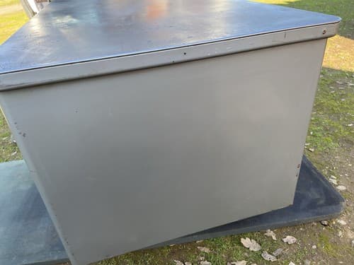 Steelcase Vintage Mid Century Modern Metal Tanker Desk Has Some Patina - Thumbnail 3