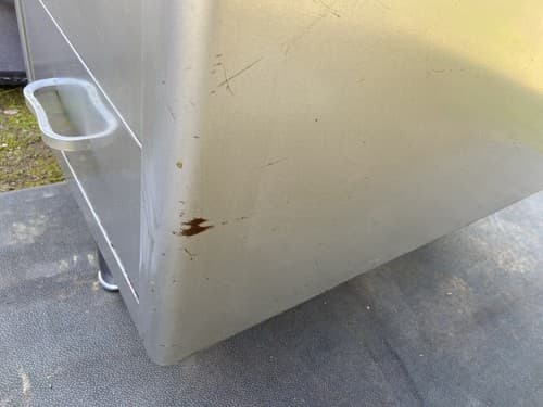 Steelcase Vintage Mid Century Modern Metal Tanker Desk Has Some Patina - Thumbnail 12