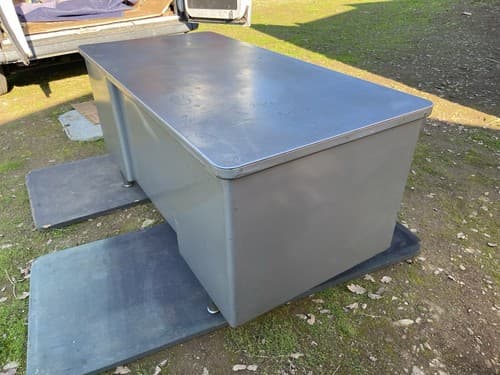 Steelcase Vintage Mid Century Modern Metal Tanker Desk Has Some Patina - Thumbnail 16