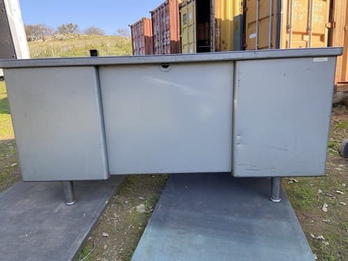 Steelcase Vintage Mid Century Modern Metal Tanker Desk Has Some Patina - Thumbnail 14