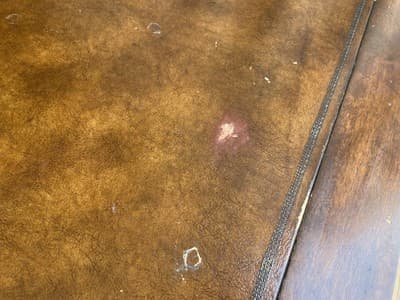 Antique English Partners Desk With Leather Top And Lion Paws , Needs Restoration - Thumbnail 8