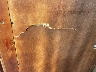 Antique English Partners Desk With Leather Top And Lion Paws , Needs Restoration - Thumbnail 11
