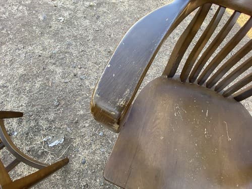 Vintage Mid Century BOLING Company Walnut Banker's Chairs Need Refinishing 2 - Thumbnail 3