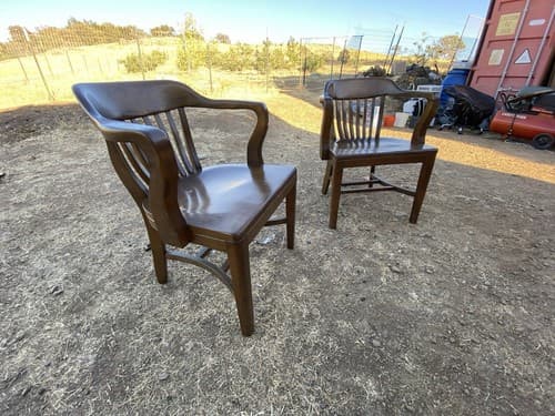 Vintage Mid Century BOLING Company Walnut Banker's Chairs Need Refinishing 2 - Thumbnail 11