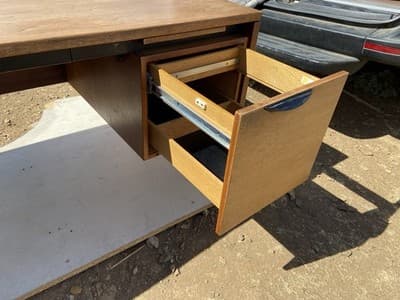 Vintage Mid Century Modern Jens Risom Design Inc Executive Walnut Desk - Thumbnail 8