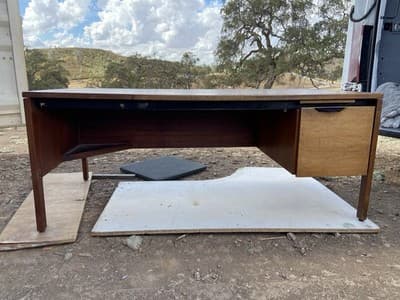 Vintage Mid Century Modern Jens Risom Design Inc Executive Walnut Desk - Thumbnail 16