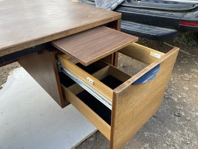 Vintage Mid Century Modern Jens Risom Designs  Executive Desk in Walnut - Thumbnail 4