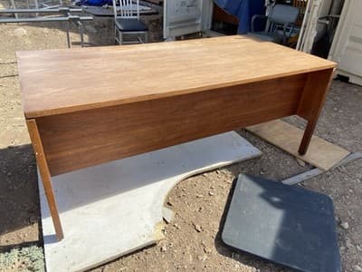 Vintage Mid Century Modern Jens Risom Designs  Executive Desk in Walnut - Thumbnail 15
