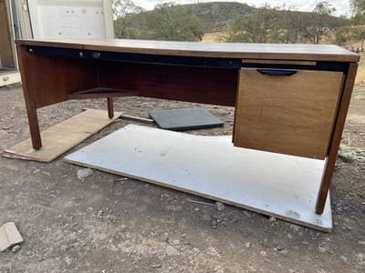 Vintage Mid Century Modern Jens Risom Designs  Executive Desk in Walnut - Thumbnail 23