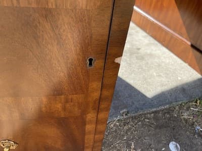 vintage Maitland Smith Oval Partners Desk Victorian burl wood style - Thumbnail 10