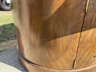 vintage Maitland Smith Oval Partners Desk Victorian burl wood style - Thumbnail 16