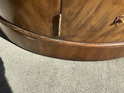 vintage Maitland Smith Oval Partners Desk Victorian burl wood style - Thumbnail 12