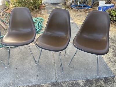 Vintage Herman Miller Eames Side Chairs Dark Brown  Mid Century Modern Set Of 5 - Thumbnail 8