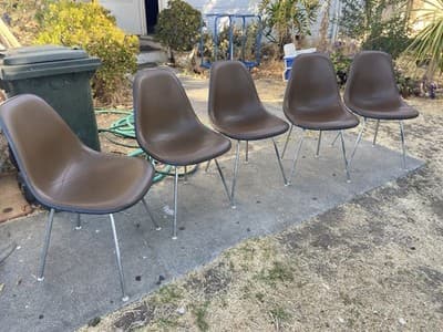 Vintage Herman Miller Eames Side Chairs Dark Brown  Mid Century Modern Set Of 5 - Thumbnail 22