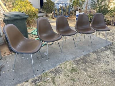 Vintage Herman Miller Eames Side Chairs Dark Brown  Mid Century Modern Set Of 5 - Thumbnail 21