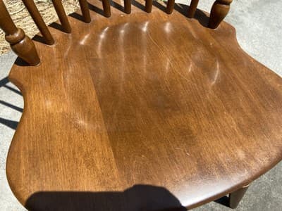 5 Vintage Ethan Allen 10-6020 Fiddleback Duxbury Nutmeg  Dining Chairs Some Wear - Thumbnail 12