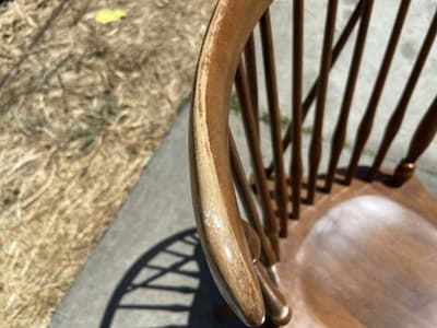 5 Vintage Ethan Allen 10-6020 Fiddleback Duxbury Nutmeg  Dining Chairs Some Wear - Thumbnail 11