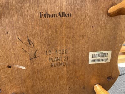 5 Vintage Ethan Allen 10-6020 Fiddleback Duxbury Nutmeg  Dining Chairs Some Wear - Thumbnail 18