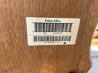 5 Vintage Ethan Allen 10-6020 Fiddleback Duxbury Nutmeg  Dining Chairs Some Wear - Thumbnail 17