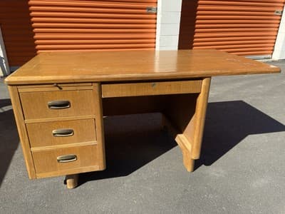 Vintage Mid Century Modern Wooden Desk by Jasper Furniture.