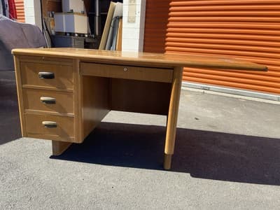 Vintage Mid Century Modern Wooden Desk by Jasper Furniture. - Thumbnail 13