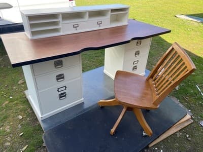 pottery barn Bedford Desk Set And Swivel Rolling Chair Selling As A Set Only