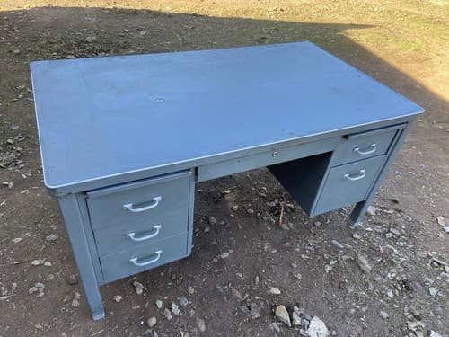 General Fireproofing Vintage Steel Tanker Desk - Thumbnail 11