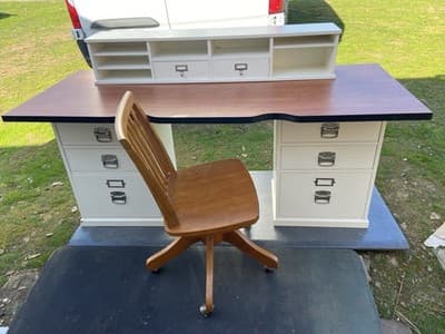 pottery barn Bedford Desk Set And Swivel Rolling Chair Selling As A Set Only - Thumbnail 4