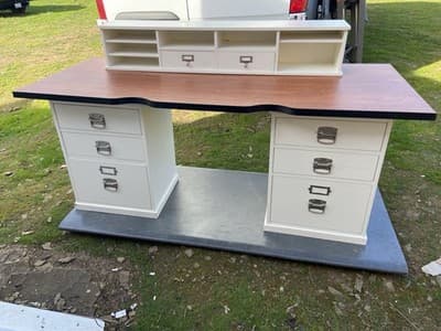 pottery barn Bedford Desk Set And Swivel Rolling Chair Selling As A Set Only - Thumbnail 7