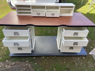 pottery barn Bedford Desk Set And Swivel Rolling Chair Selling As A Set Only - Thumbnail 9