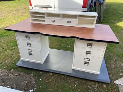 pottery barn Bedford Desk Set And Swivel Rolling Chair Selling As A Set Only - Thumbnail 3