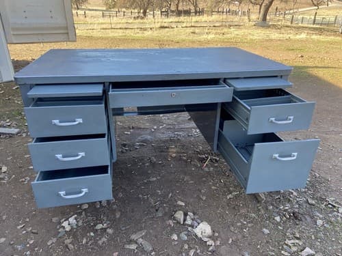 General Fireproofing Vintage Steel Tanker Desk - Thumbnail 4