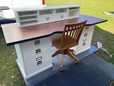 pottery barn Bedford Desk Set And Swivel Rolling Chair Selling As A Set Only - Thumbnail 13