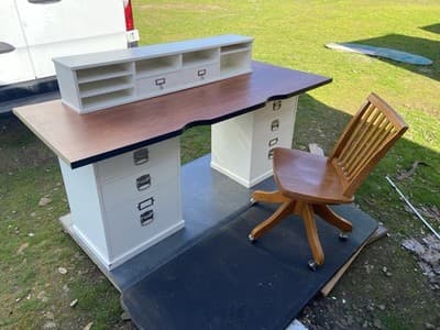 pottery barn Bedford Desk Set And Swivel Rolling Chair Selling As A Set Only - Thumbnail 19