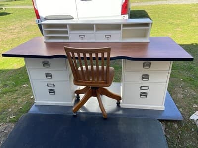 pottery barn Bedford Desk Set And Swivel Rolling Chair Selling As A Set Only - Thumbnail 17