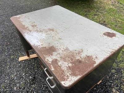 McDowell And Craig Vintage INDUSTRIAL Tanker Desk With Patina Or Restore It - Thumbnail 7