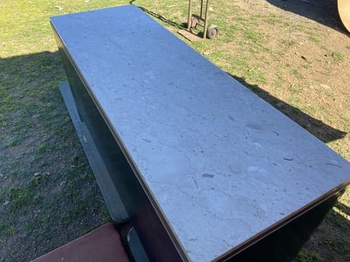 Florence knoll Style Marble Top Medal Tanker Credenza - Thumbnail 2