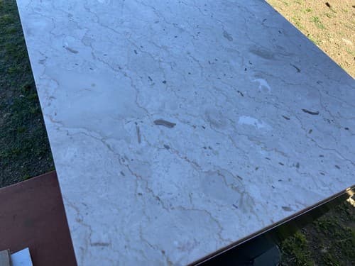 Florence knoll Style Marble Top Medal Tanker Credenza - Thumbnail 7