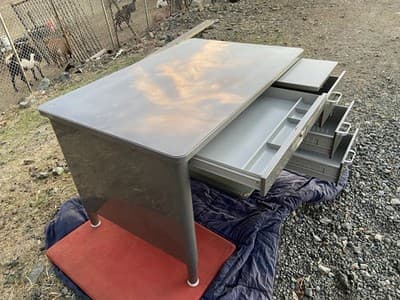 Vintage Mid Century Modern McDowell & Craig Tanker Desk Refurbished - Thumbnail 4