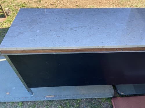 Florence knoll Style Marble Top Medal Tanker Credenza - Thumbnail 9