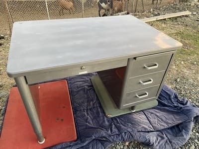Vintage Mid Century Modern McDowell & Craig Tanker Desk Refurbished - Thumbnail 3