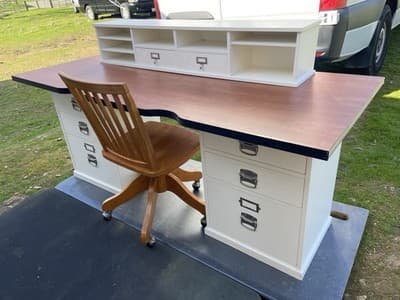 pottery barn Bedford Desk Set And Swivel Rolling Chair Selling As A Set Only - Thumbnail 15