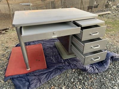 Vintage Mid Century Modern McDowell & Craig Tanker Desk Refurbished - Thumbnail 5