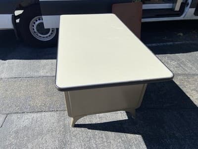 1960s AllSteel Panel Leg Tanker Table Desk Metal Work Bench - Thumbnail 9