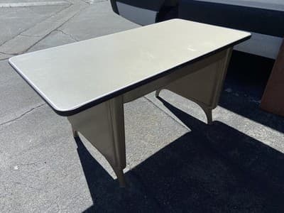 1960s AllSteel Panel Leg Tanker Table Desk Metal Work Bench - Thumbnail 8