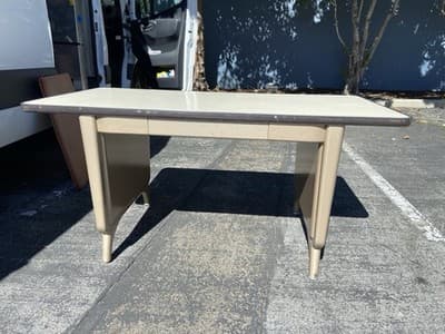 1960s AllSteel Panel Leg Tanker Table Desk Metal Work Bench - Thumbnail 11