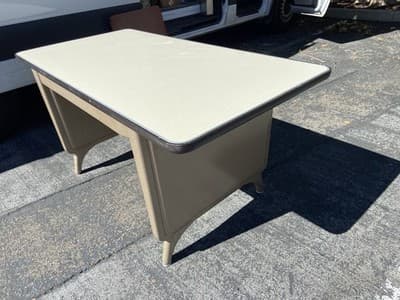 1960s AllSteel Panel Leg Tanker Table Desk Metal Work Bench - Thumbnail 10