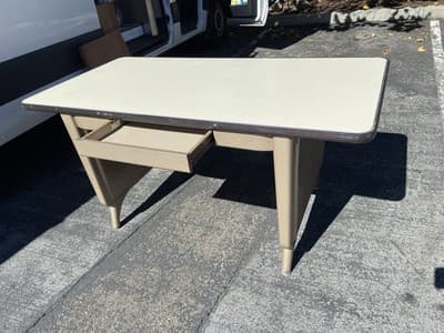 1960s AllSteel Panel Leg Tanker Table Desk Metal Work Bench - Thumbnail 16