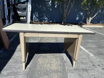 1960s AllSteel Panel Leg Tanker Table Desk Metal Work Bench - Thumbnail 18