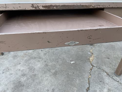 Vintage Art Metal Tanker Desk Library Table - Thumbnail 3